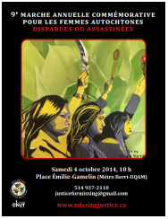 Affiche femmes autochtones disparues et assassinées